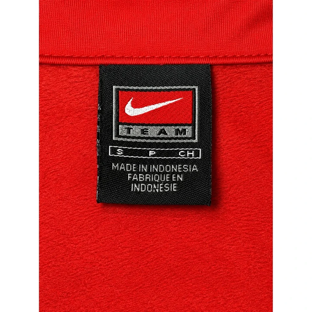 Nike Vintage Red Full Zip Track Jacket with White Piping Size Small